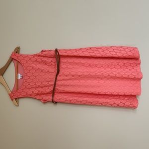 Motherhood Maternity Eyelet Dress, Coral Pink, Size L, Great Condition